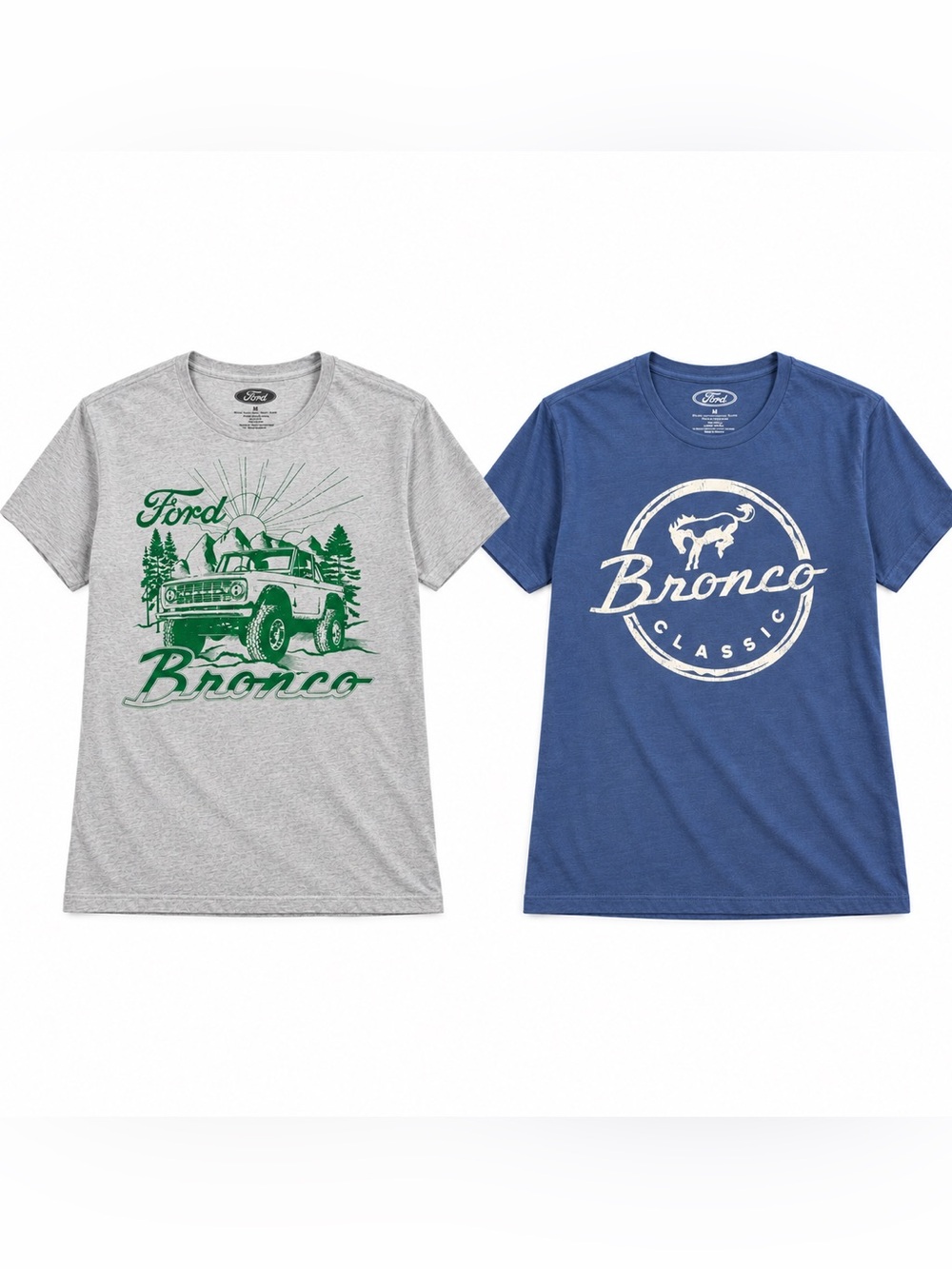 Ford Bronco Classic T-Shirt Bundle – Blue & Heather Gray – Medium
